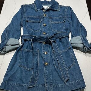 Frame Denim Blue Long Sleeve Dress
